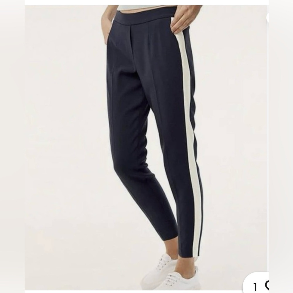 Babaton Cohen Navy Blue White Stripe Tuxedo Pant